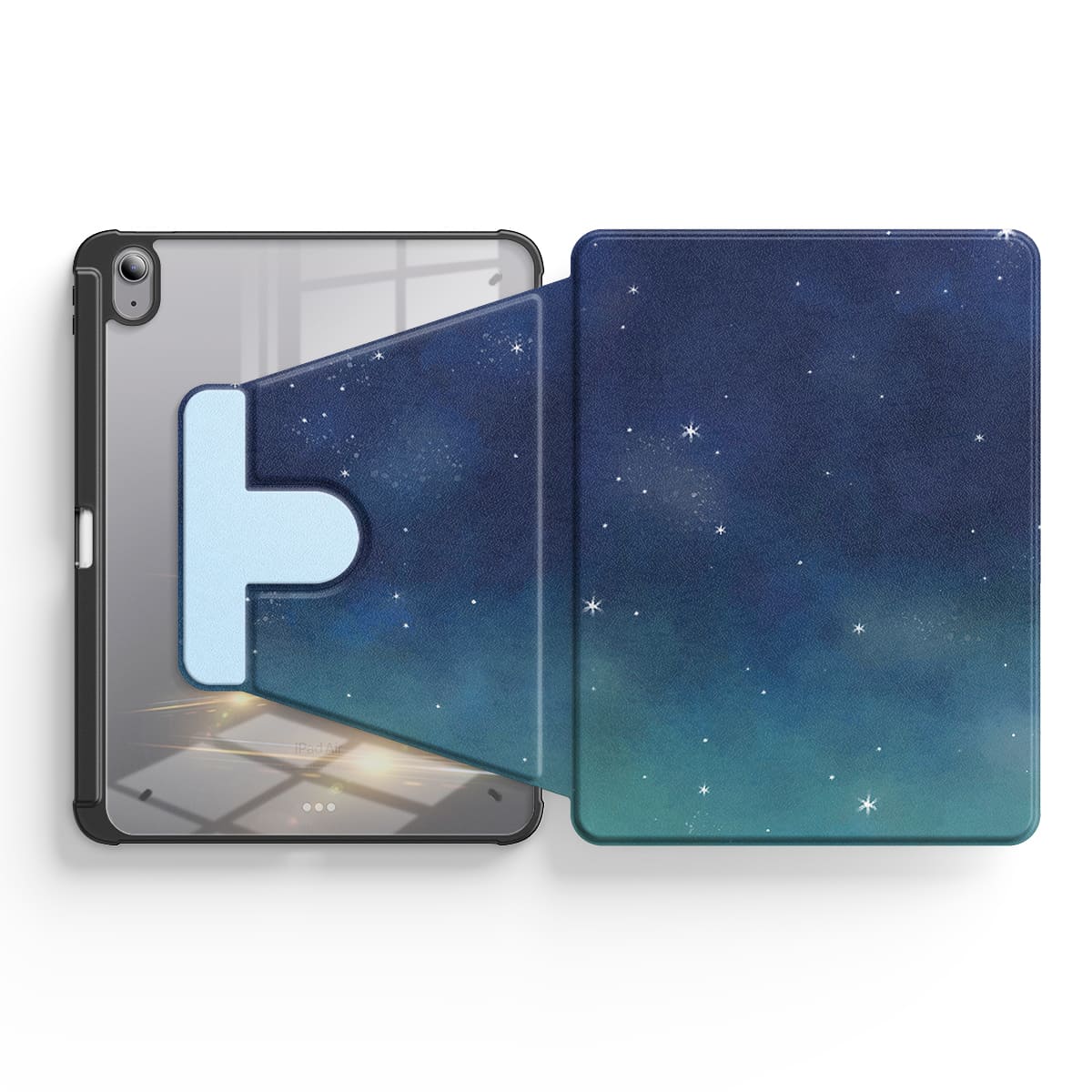 Star-Blue Green | iPad Series Snap 360° Stand Impact Resistant Case