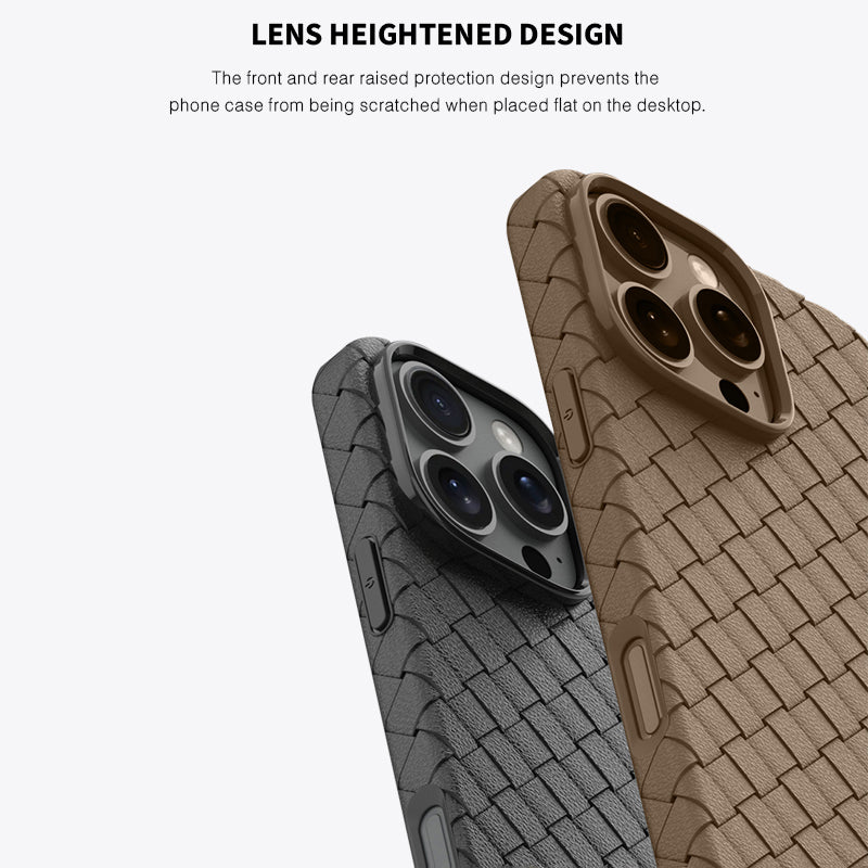 Titanium Gray | iPhone Leather Woven Magsafe Case