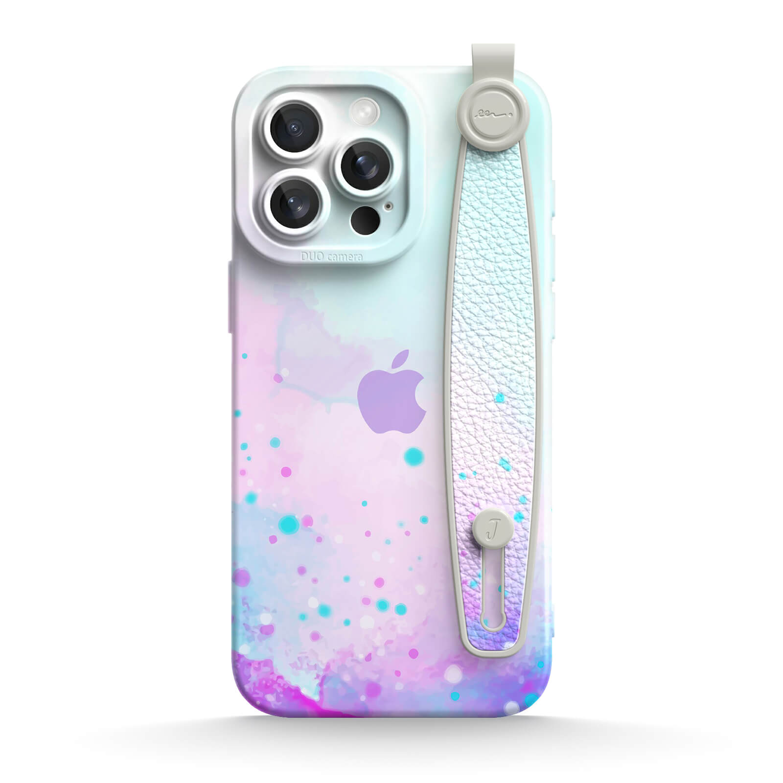 Watercolor Pink Blue | iPhone Series Multifunctional Wristband Case