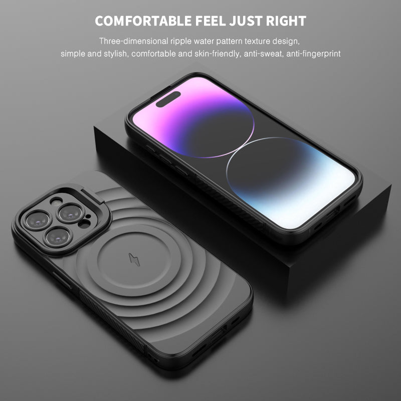 Grey | iPhone Ripple TPU Lens Bracket Case