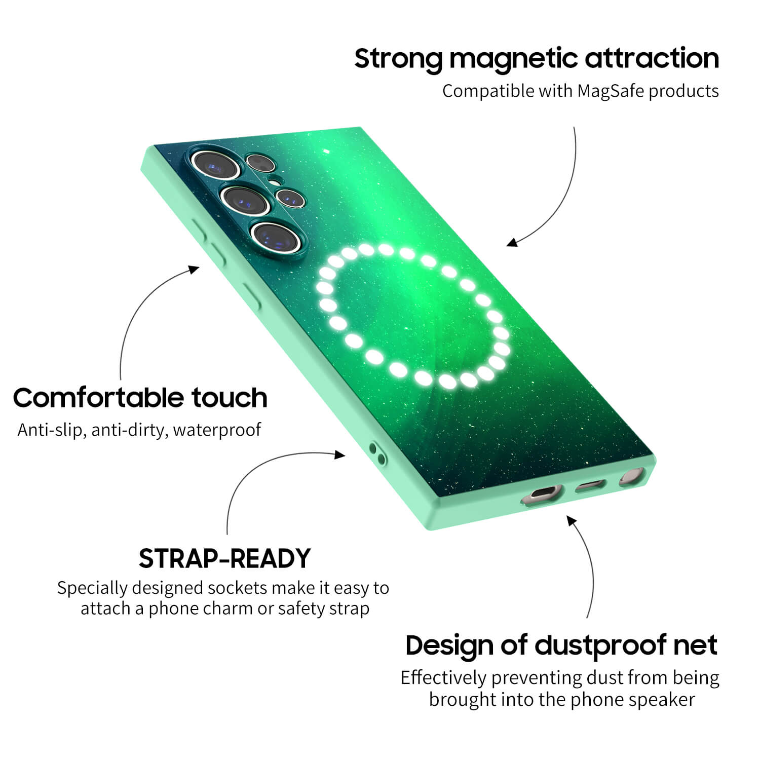 Optical Magnetic-Purple Green | Samsung Series Impact Resistant Protective Case