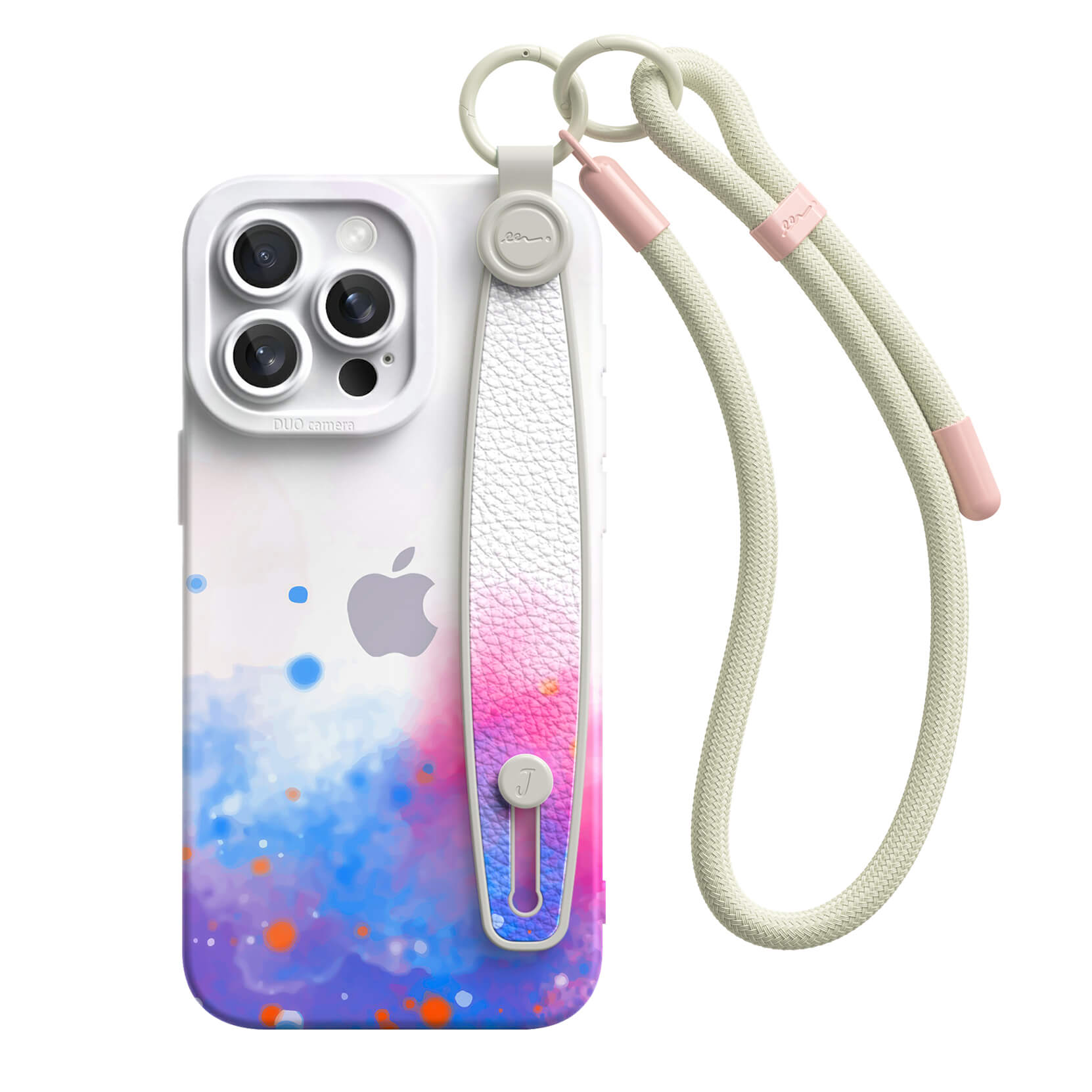 Sputter-Pink Blue Purple | iPhone Series Multifunctional Wristband Case