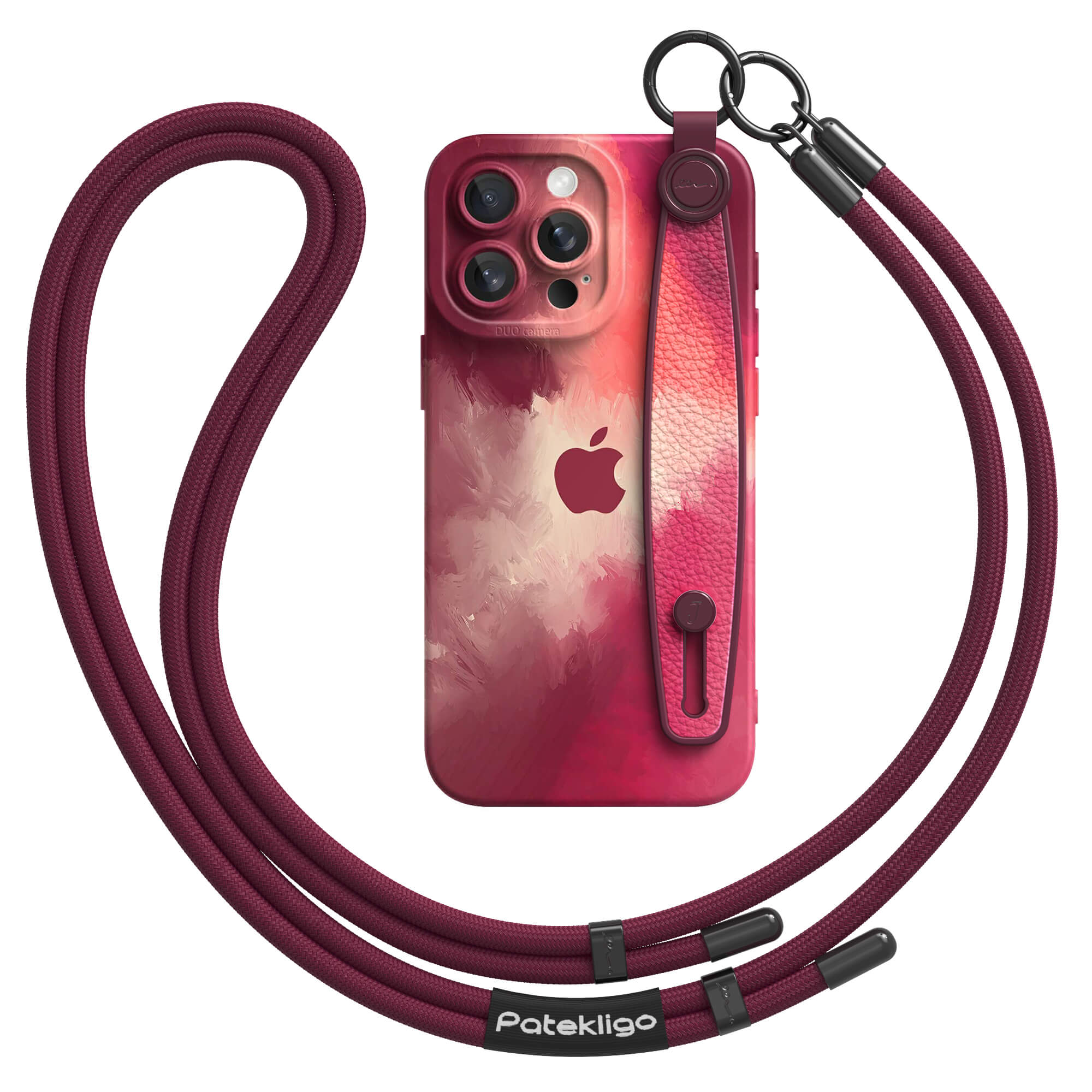 Berry Red | iPhone Series Multifunctional Wristband Case