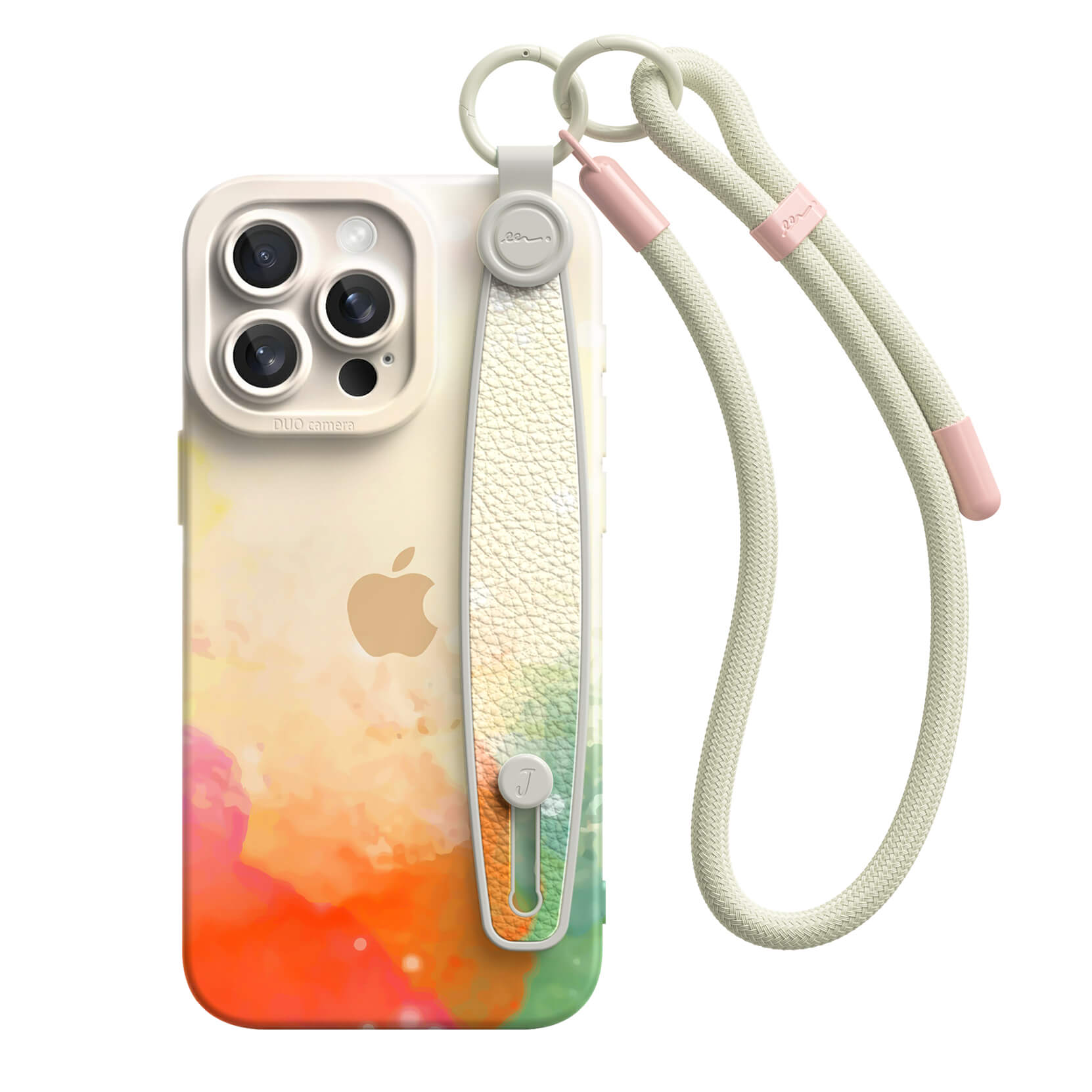 Sputter-Green Orange Powder | iPhone Series Multifunctional Wristband Case