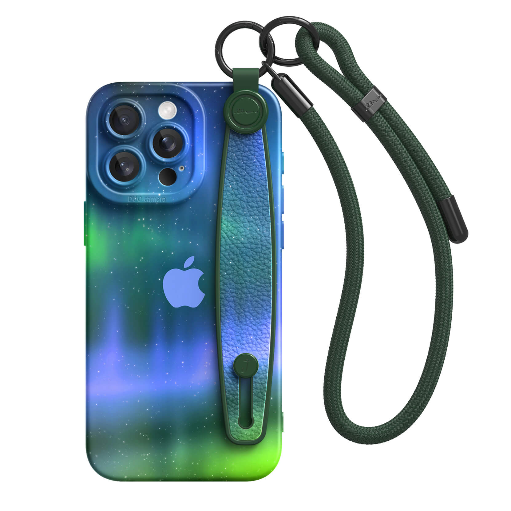 Optical Magnetic-Purple Green | iPhone Series Multifunctional Wristband Case