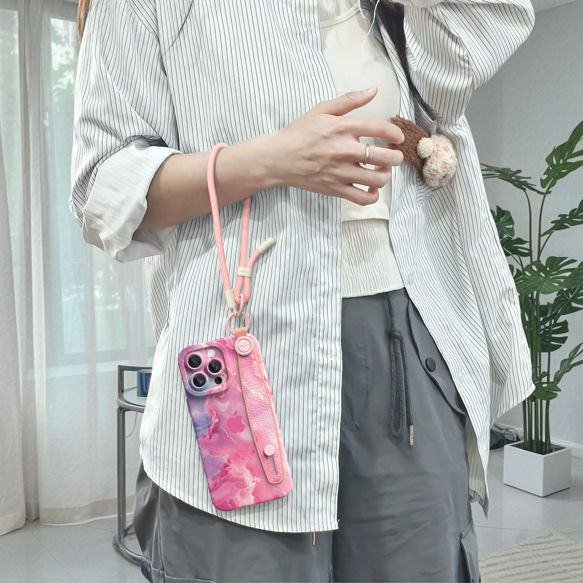 Jadeite Pink | iPhone Series Multifunctional Wristband Case