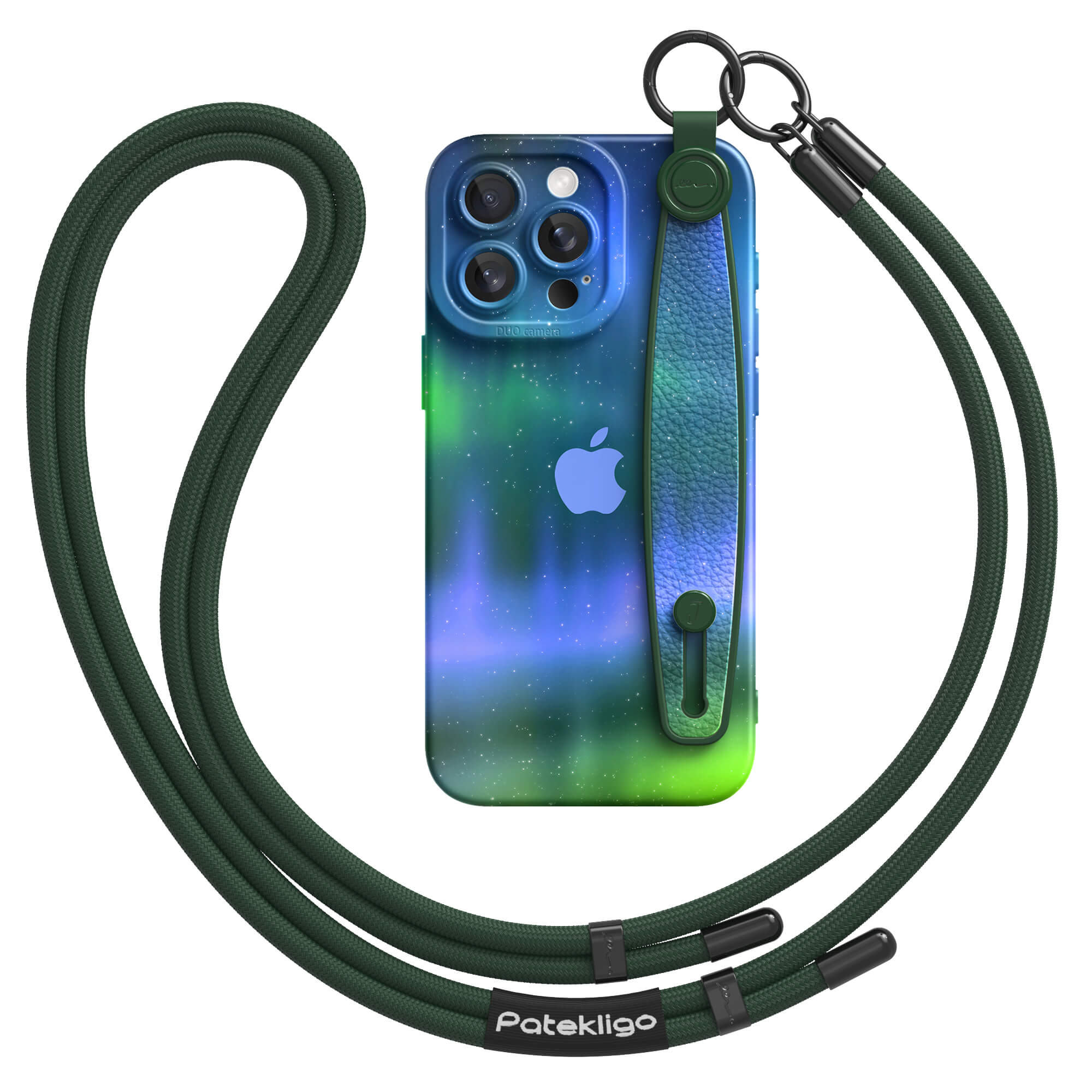 Optical Magnetic-Purple Green | iPhone Series Multifunctional Wristband Case