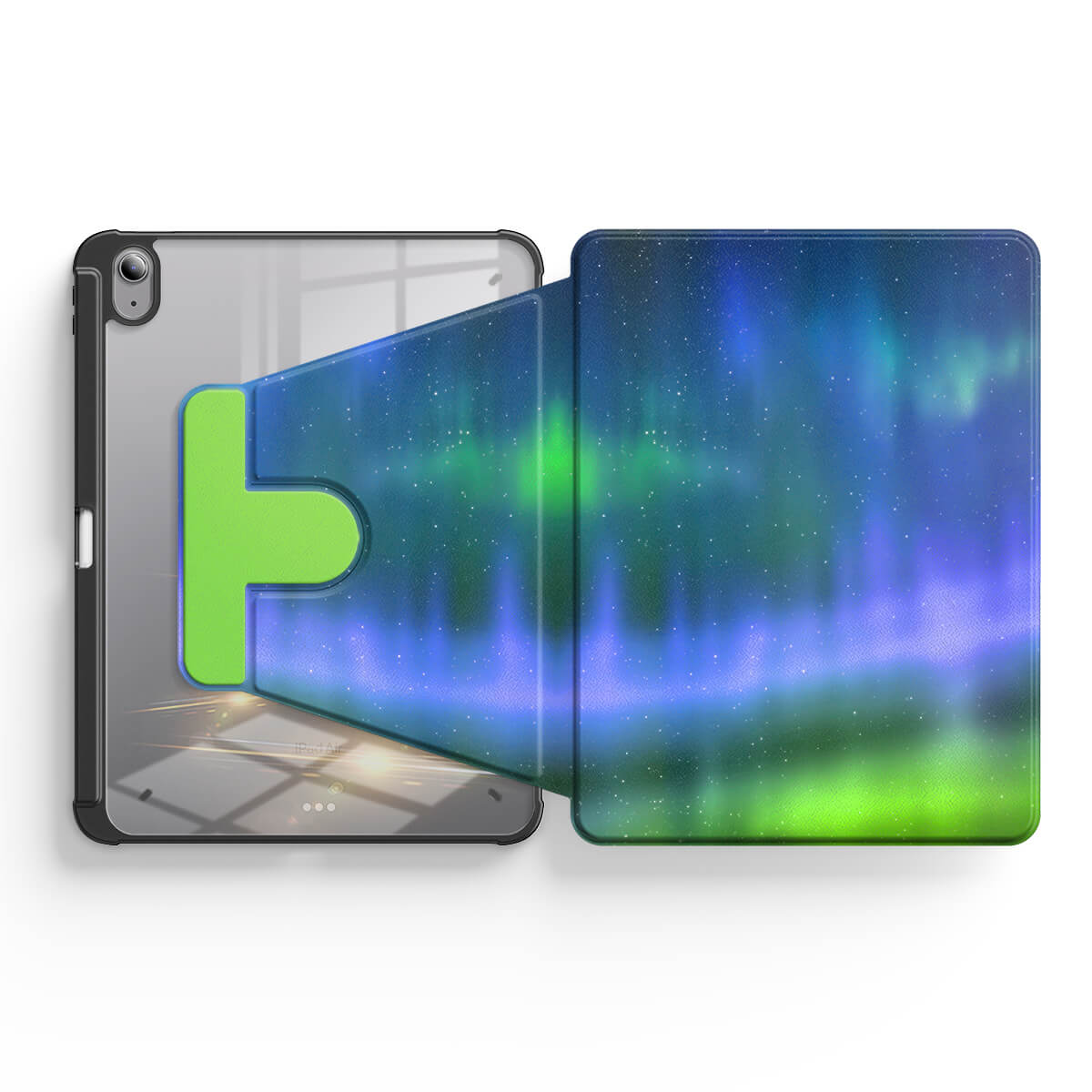 Optical Magnetic-Purple Green | iPad Series Snap 360° Stand Impact Resistant Case