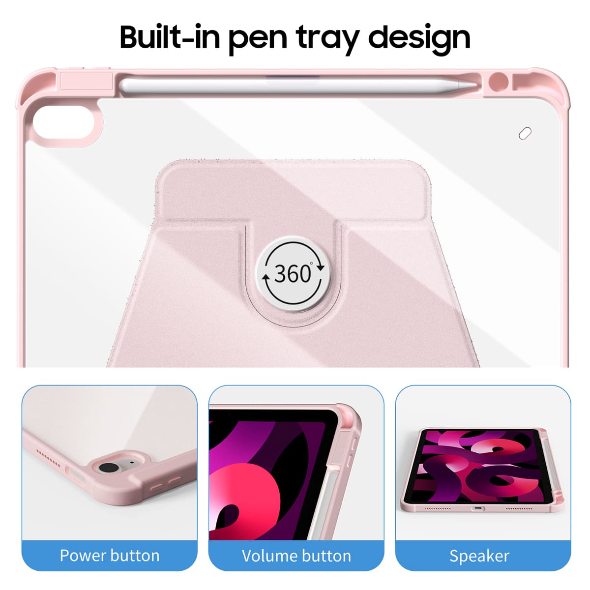 Warming Pink | iPad Series Snap 360° Stand Impact Resistant Case