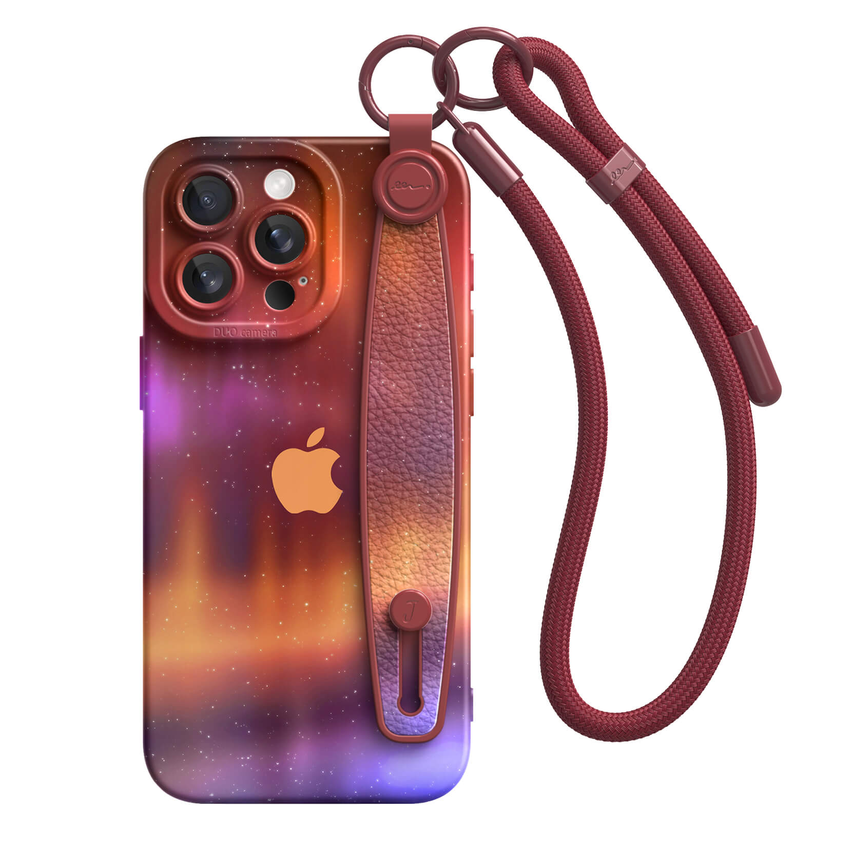 Optical Magnetic-Orange Purple | iPhone Series Multifunctional Wristband Case