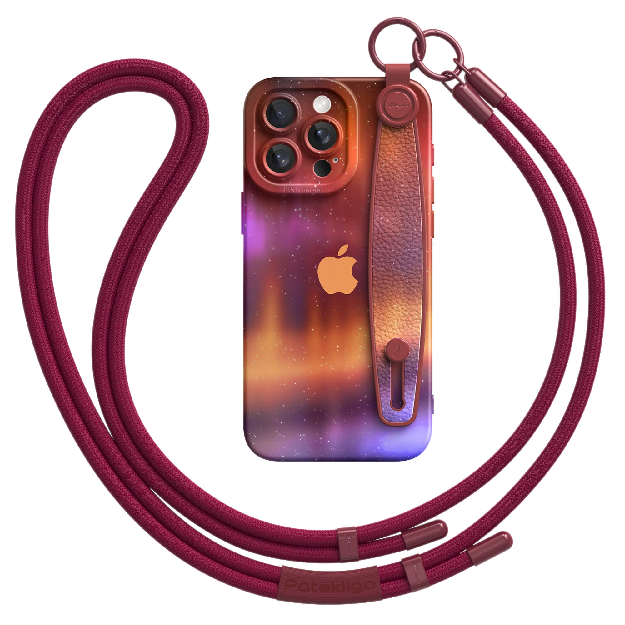 Optical Magnetic-Orange Purple | iPhone Series Multifunctional Wristband Case