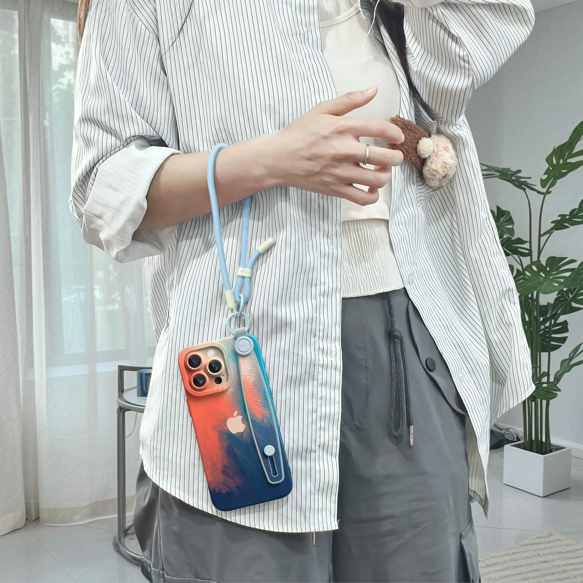 Blue/Orange | iPhone Series Multifunctional Wristband Case