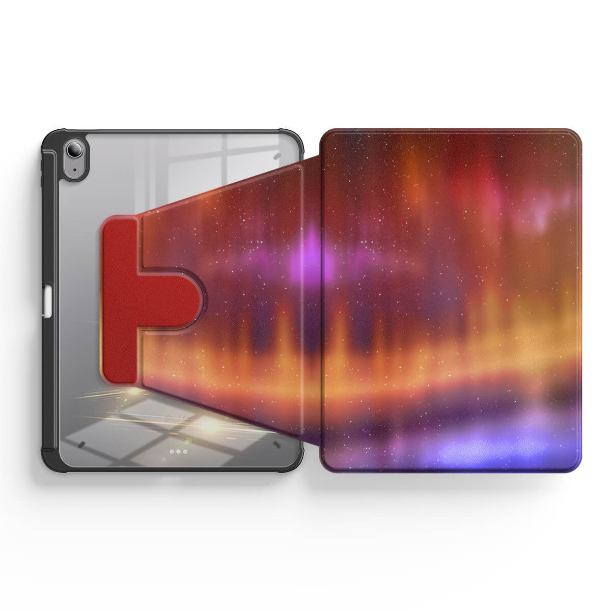 Optical Magnetic-Orange Purple | iPad Series Snap 360° Stand Impact Resistant Case