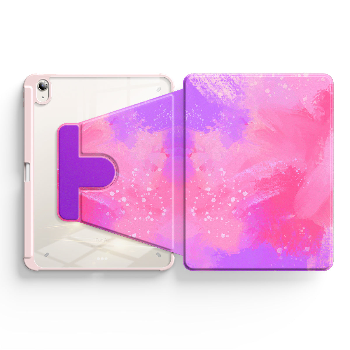 Pink Purple Coral | iPad Series Snap 360° Stand Impact Resistant Case