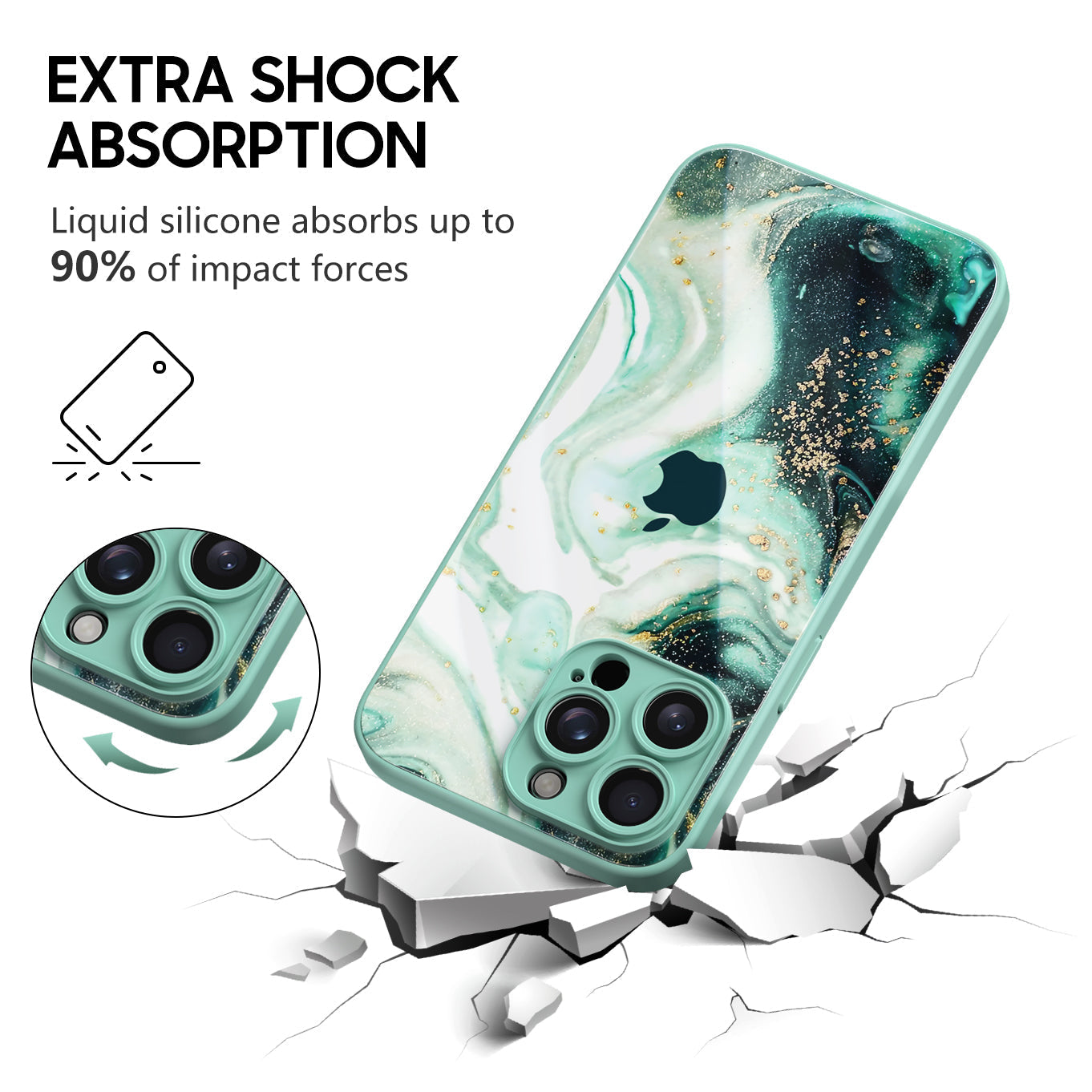 Broken Agate Green | IPhone Series Impact Resistant Protective Case