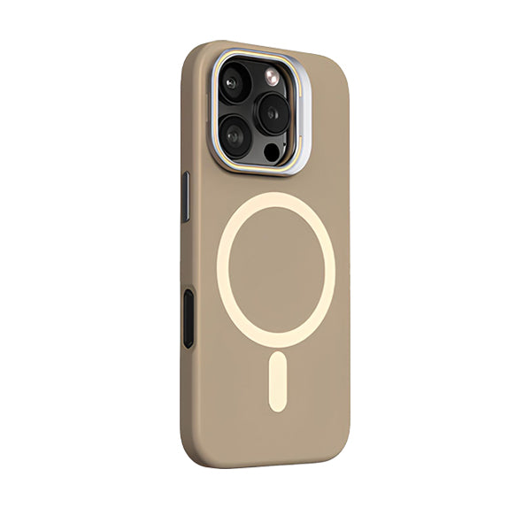 Brown | iPhone Lens Bracket Liquid Silicone Case