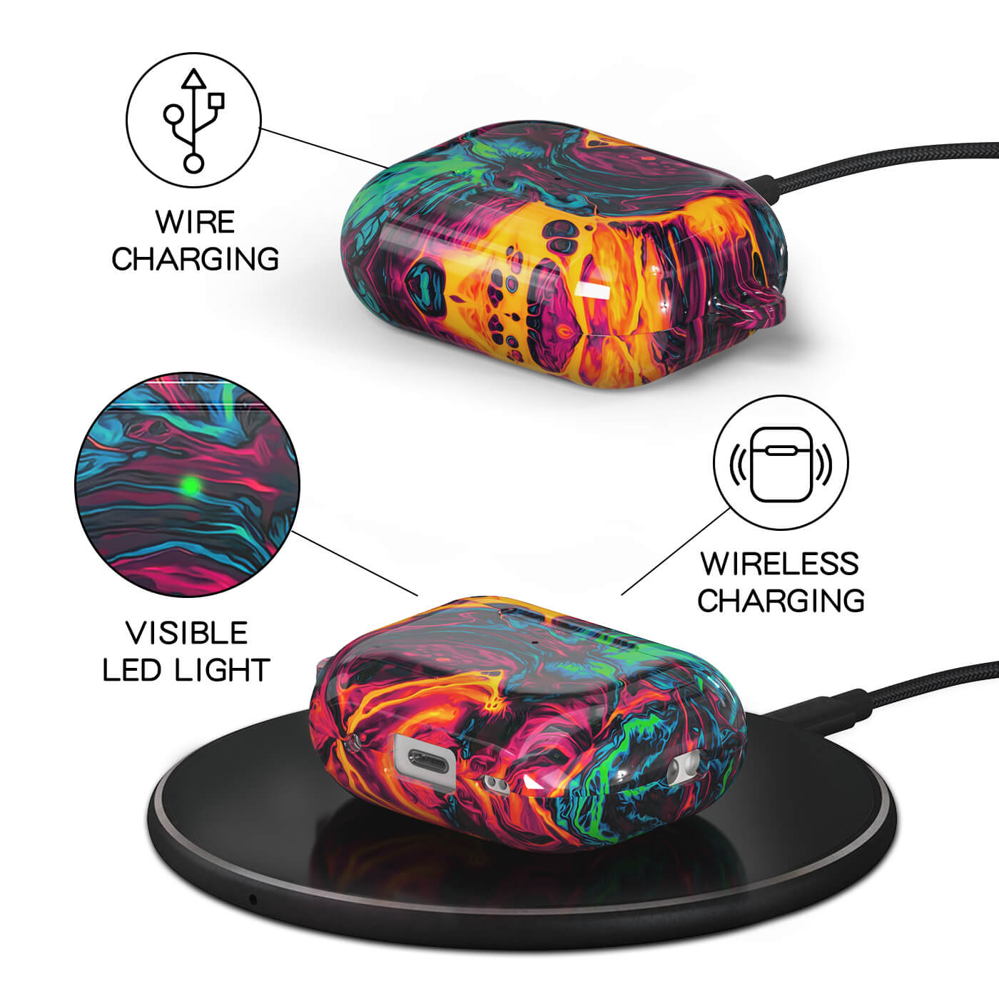 Psychedelic Nebula | AirPods Series Shockproof Protective Case